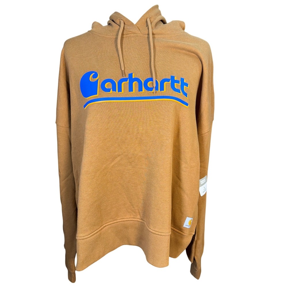 Carhartt Womens Brown Tencel Fiber Series Loose Fit Graphic Hoodie TS6918-W L